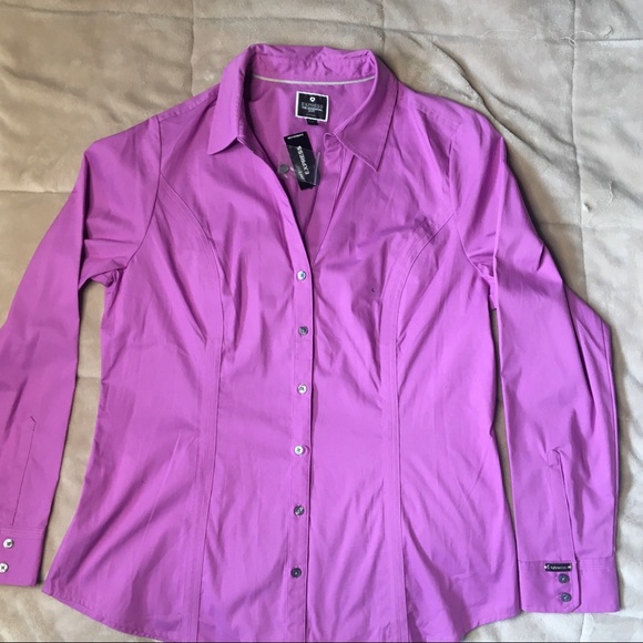Express Tops - NWT Lilac Long Sleeve Classic Fit Button up Top L